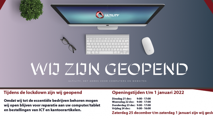 Openingstijden tijdens de lockdown