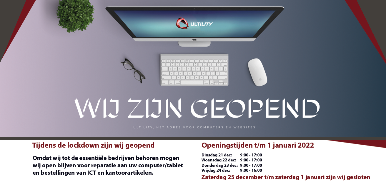 Openingstijden tijdens de lockdown